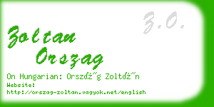 zoltan orszag business card